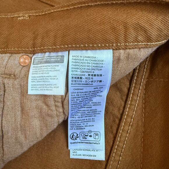 Levi’s 501 Original Jeans Tan Brown Khaki 100% Cotton 36x30 - Picture 10 of 10